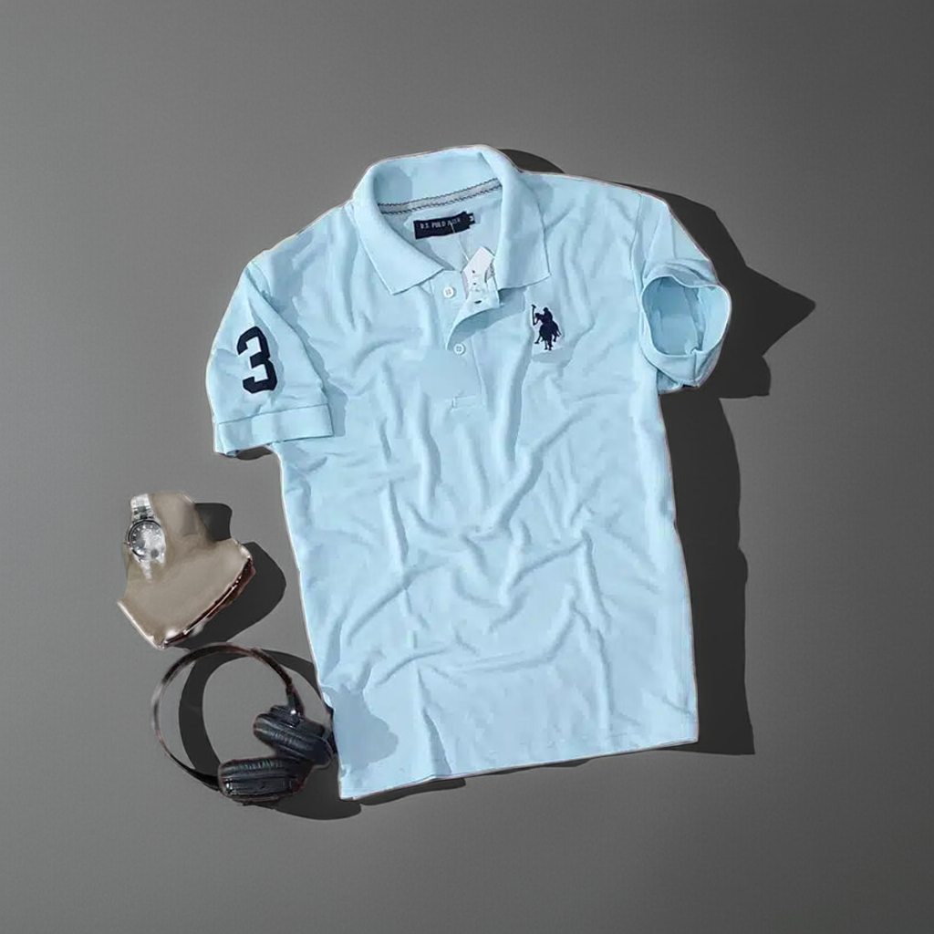 Half Sleeves Casual T-shirt for Men (Aqua Blue, M) - Bazaarika