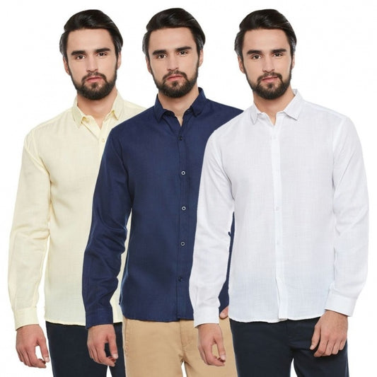 Combo of 3 Casual Men's Shirts (Multicolor, S) - Bazaarika