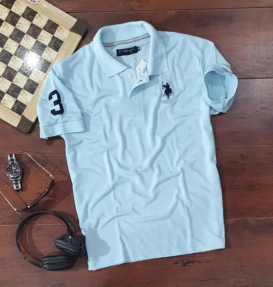 Half Sleeves Casual T-shirt for Men (Aqua Blue, M) - Bazaarika